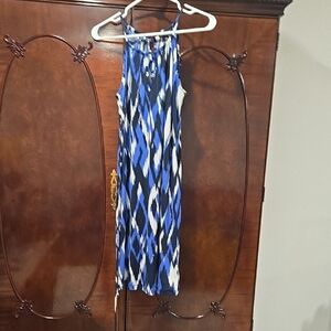 Banana Republic Blue and White Patterned Dress